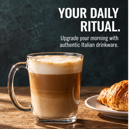 DAILYMERO® Classic Clear Latte Mug – A Tall Profile for Morning Coffee