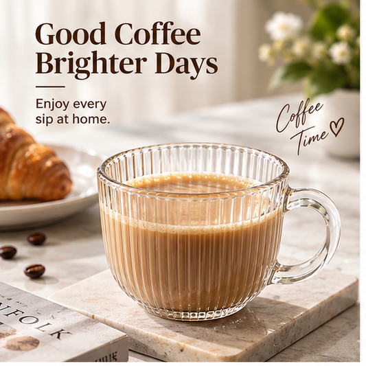 DAILYMERO® Ribbed Breakfast Cup – A Rounded Bowl for Leisurely Coffee Moments