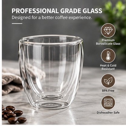DAILYMERO® Handle-Free Espresso Cup – A Curved Profile for Small Coffee Rituals