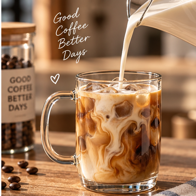 DAILYMERO® Classic Clear Latte Mug – A Tall Profile for Morning Coffee