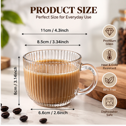 DAILYMERO® Ribbed Breakfast Cup – A Rounded Bowl for Leisurely Coffee Moments