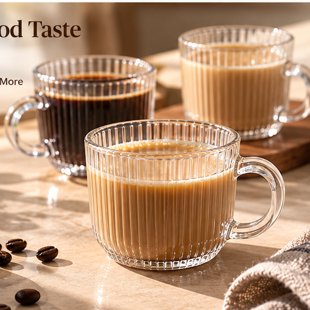 DAILYMERO® Ribbed Breakfast Cup – A Rounded Bowl for Leisurely Coffee Moments