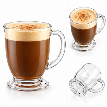 DAILYMERO® Classic Footed Glass Coffee Mug